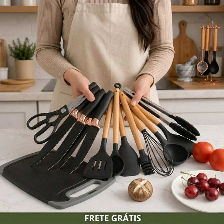 Kit de Utensílios do Chef Master 19 Peças