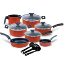 Conjunto Jogo de Panelas Teflon 10 Pçs Antiaderente Tampa de Vidro