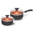 Conjunto Jogo de Panelas Teflon 10 Pçs Antiaderente Tampa de Vidro