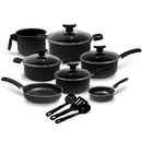 Conjunto Jogo de Panelas Teflon 10 Pçs Antiaderente Tampa de Vidro